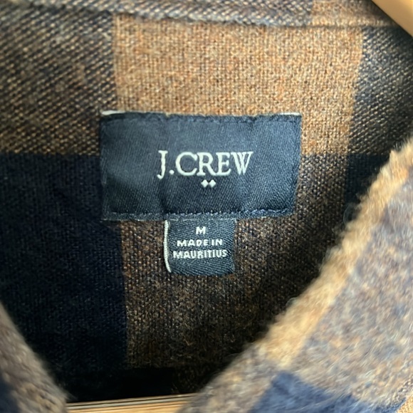 J Crew Flannel Shirt Men’s Medium Brown Blue - Picture 2 of 2